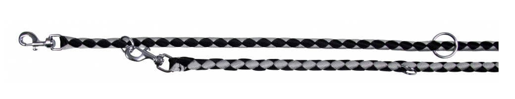 TRIXIE Cavo Verstelbare Hondenriem - Zwart/Zilver - 200 x 1.8 cm