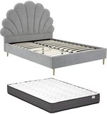 Vente-unique Bedframe stof lichtgrijs 160 x 200 cm