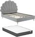 Vente-unique Bedframe stof lichtgrijs 160 x 200 cm