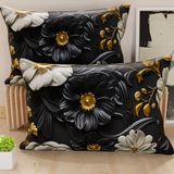 PETTI Artigiani Italiani - Paar kussenslopen 50 x 70 cm van microvezel, decoratief kussen voor slaapkamer, bank, woonkamer, set van 2 kussenslopen, bloemenpatroon 05/6, 100% Made in Italy