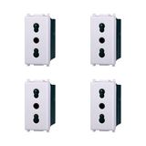 Elektronova Bypass-stopcontact 2P+T 10/16A 250V wit compatibel Vimar Plana Kit 4 stuks 2001