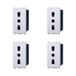 Elektronova Bypass-stopcontact 2P+T 10/16A 250V wit compatibel Vimar Plana Kit 4 stuks 2001
