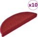 vidaXL - Trapmatten - 10 stuks - 65x24x4 cm - Rood - Rechthoek