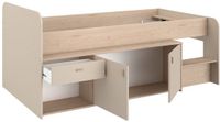 Vente-unique Halfhoogslaper hout beige 90 x 190 cm, 90 x 200 cm