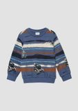 s.Oliver Sweatshirt Blauw Gestreept Lange Mouw Ronde Hals Katoen Regular Fit Kinderen