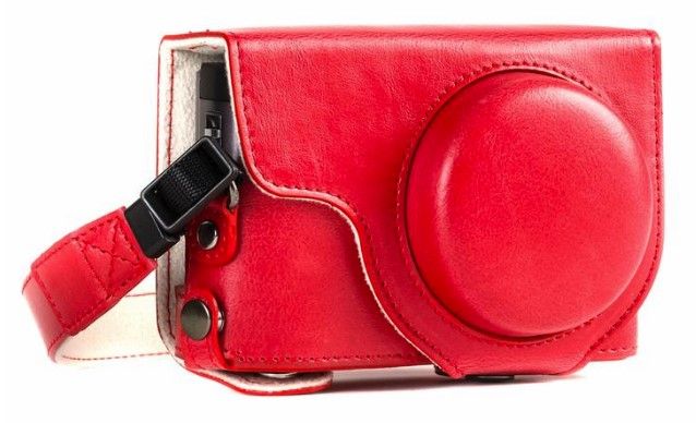 MegaGear MG1262 - Cameratas - Rood - Leer - Panasonic Lumix DC-ZS70