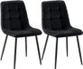 CLP Set van 2 Eetkamerstoelen Tilde - Gestoffeerd - Metalen Onderstel - Fluweel/zwart