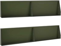 vidaXL Keermuur - 4 st - 100 x 12 x 30 cm - Staal - Olijfgroen