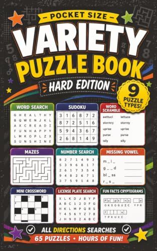 Pocket Size Variety Puzzle Book: Hard Edition