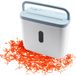 GENIE 440 x papierversnipperaar, 4 x 38 mm, veiligheidsniveau P-4, stil 72 dB, compacte & mobiele shredder, automatische start-/stopfunctie, oververhittingsbeveiliging, wit en blauw