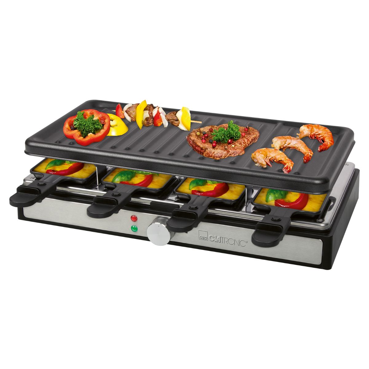 Clatronic RG 3757 Raclette Grill - 8 Person - 1400W - Black