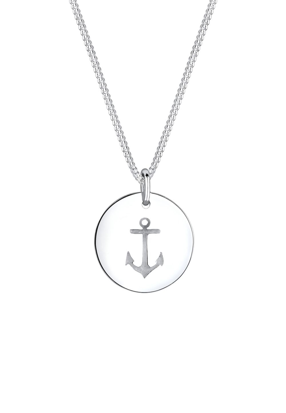 Elli Halsketting Dames Anker Munt Hanger Maritiem 925 Sterling Zilver Ketting