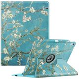 Fintie Roterende hoes voor iPad Air 13 inch (M3) 2025 / (M2) 2024 met potloodhouder - 360 graden draaibare beschermende standaardhoes met automatisch waken/slapen, amandel bloemen