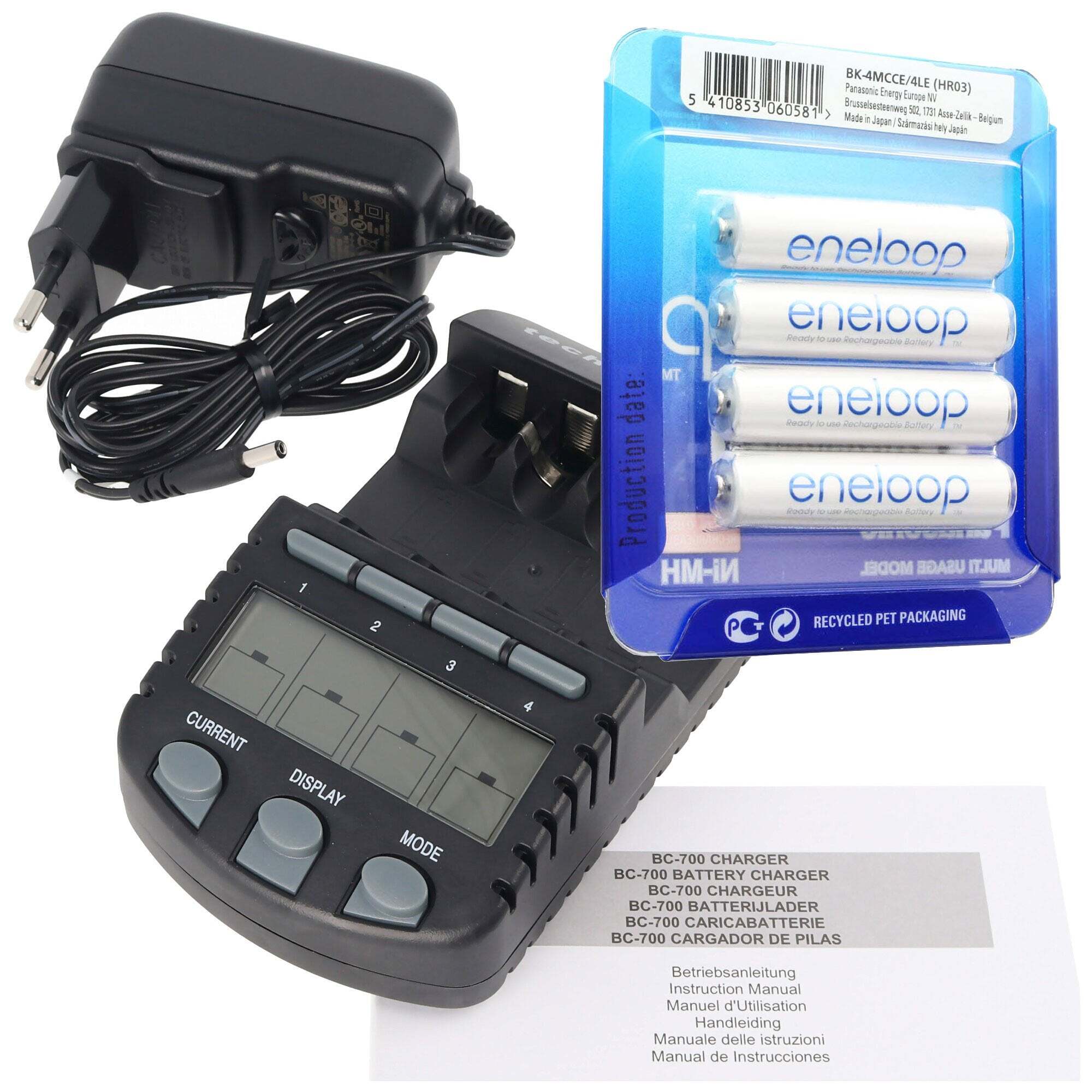 ACCUCELL eneloop Mignon HR-3UTGA-4BP-CASE 2x en 1 AccuCell LCD-oplader