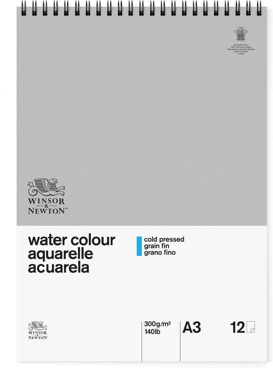 Winsor & Newton Classic Aquarelpapier GF Spiraalblok 300gr 12 vel A3