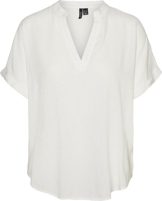 VERO MODA VMBEAUTY SS TOP WVN GA NOOS Women's Top - Snow White - Size XS