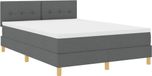 vidaXL Boxspringbed met kussen Donkergrijs 140 x 200 cm Stof