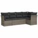 VidaXL 5-delige Loungeset met kussens, poly rattan, grijs