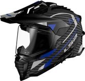 LS2 MX701 Explorer Carbon Adventure Blauw Adventure Helm - Maat XS