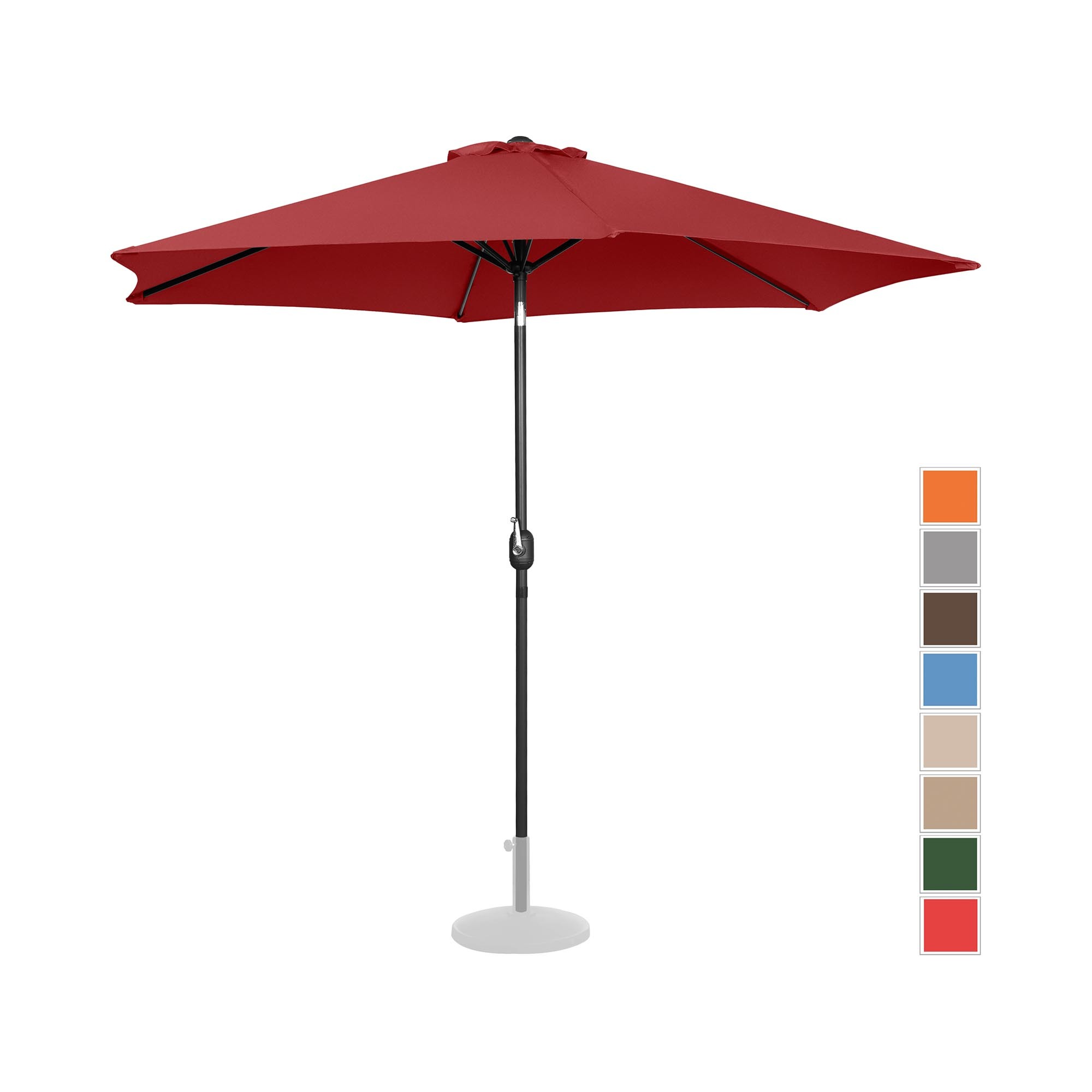Uniprodo Grote parasol - bordeaux - zeshoekig - Ø 300 cm - kantelbaar