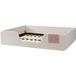 MODENUIT Lit Enfant Capitonné 140 X 190 Cm Beige En Velours Avec Barrière Amovible