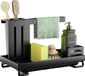 GelldG Étagère pour lingettes de nettoyage - Rangement pour évier - Noir