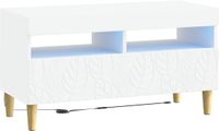vidaXL - LED - tv-meubel - Wit - Bewerkt - hout