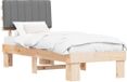 vidaXL Bedframe met Gevoerde Hoofdbord Lichtgrijs 75 x 190 cm