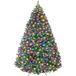 Garvee Kunstkerstboom van pvc, 140 cm, met 150 verlichting, met 380 groene punten, diameter 92 cm, met metalen standaard en inklapbaar schermsysteem
