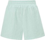 Cala Rose Yehwang Comfortabele Cotton Woven Vrouwen Shorts met Gestreept Patroon - Groen - Maat M
