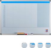 Relaxdays Whiteboard Planner - Dagplanner - Magnetisch - Pennenbakje - 60 x 90 cm - Wit
