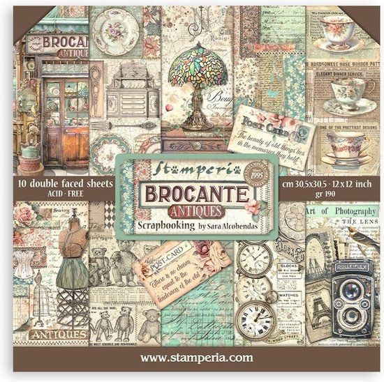 Stamperia Brocante Antiques 12x12 Inch Paper Pack