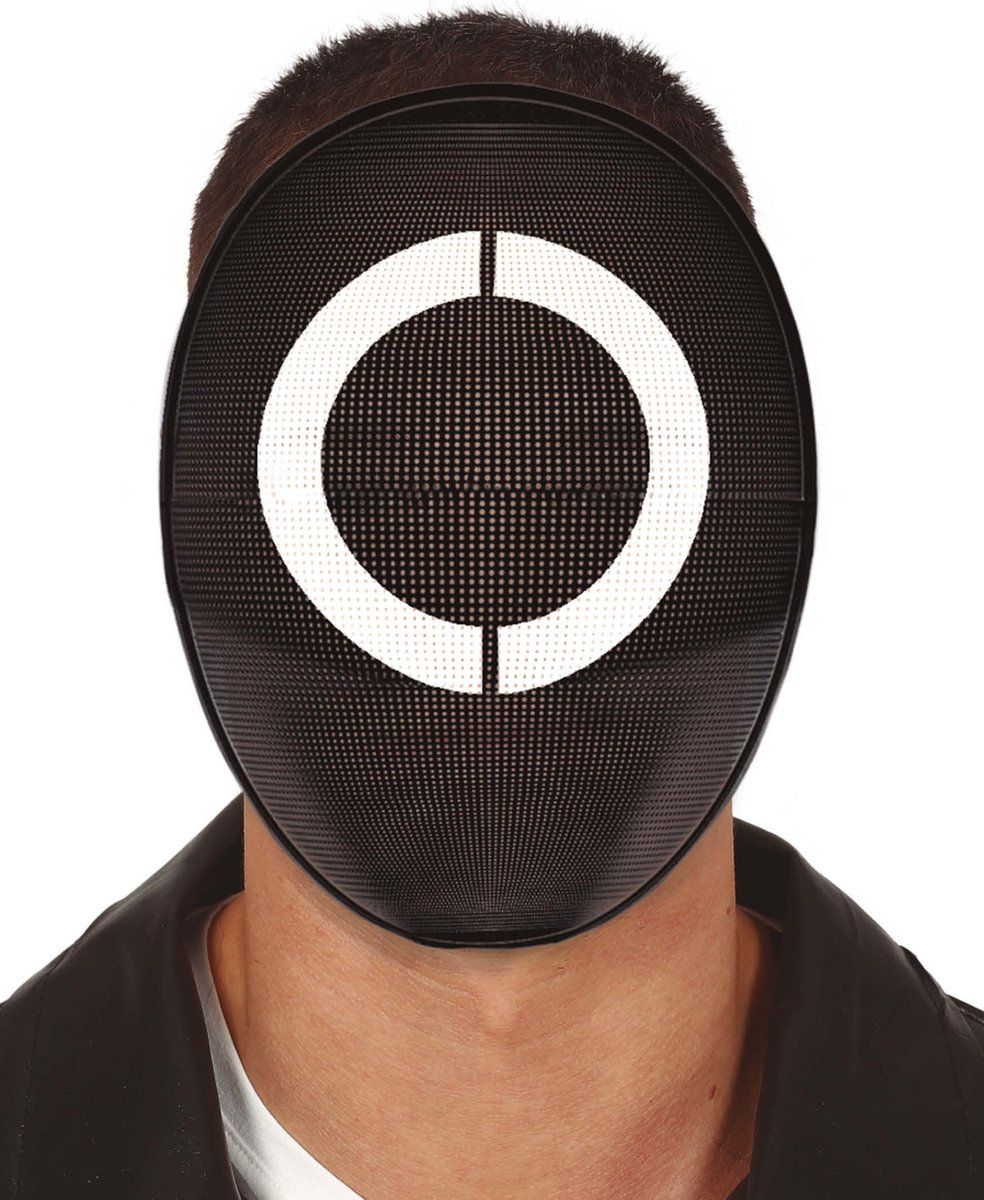 Guirca Verkleed masker game cirkel zwart - Gamer carnaval maskers