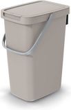 Keden GFT aanrecht afvalbak - beige - 12L - afsluitbaar - 20 x 26 x 37 cm