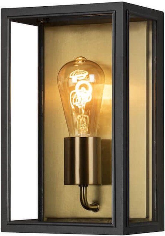Konstsmide Carpi Outdoor Wall Lamp - E27 - IP44 - Black/Brass