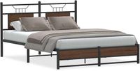 vidaXL Bedframe zonder matras, bewerkt hout, bruin eikenkleur, 137x190 cm