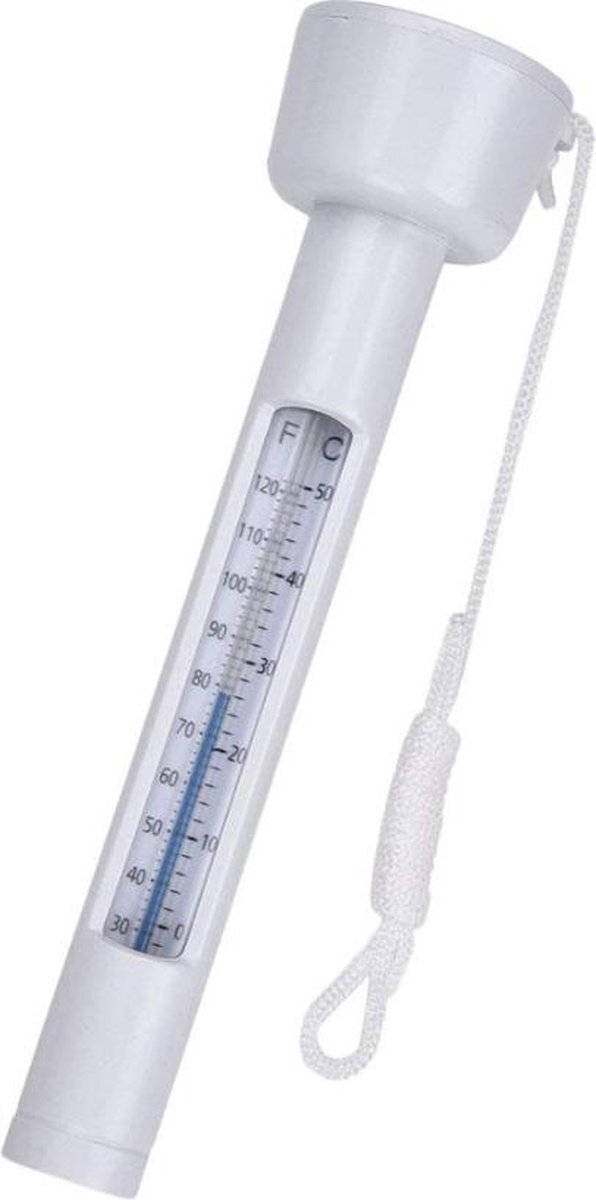 WiseGoods Drijvende Thermometer Zwembad - Staaf Temperatuurmeter voor Vijver - Jacuzzi - met Koord