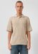 QS s.Oliver Gebreid poloshirt Beige Katoen/Polyester/Linnen M