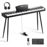 Eastar EUP-80 Digitale piano, 88 toetsen, snelheidsgevoelig toetsenbord, volledig formaat, elektrisch pianotoetsenbord voor beginners, rechtop toetsenbord, piano, bundel, muziek, rust, pedaal en