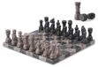 Jeu d'échecs en marbre, 30,5 cm, couleurs océan et noir, 34 pièces