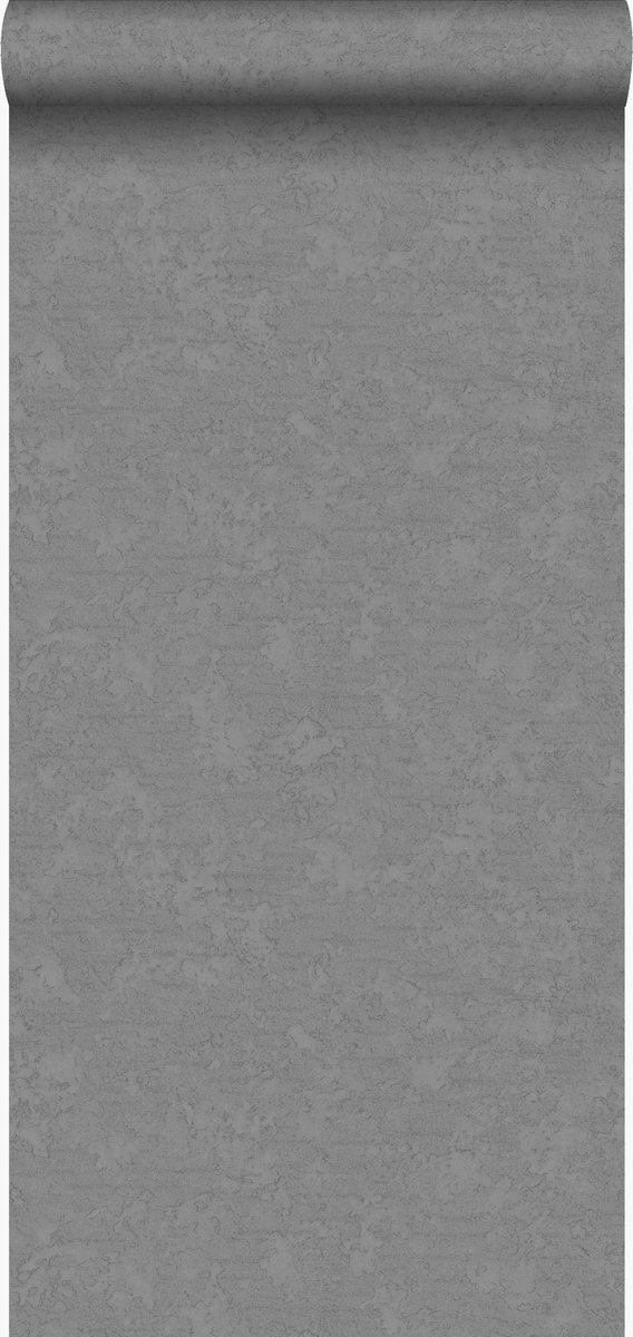 Origin Wallcoverings behang effen donkergrijs - 345945 - 53 cm x 10,05 m