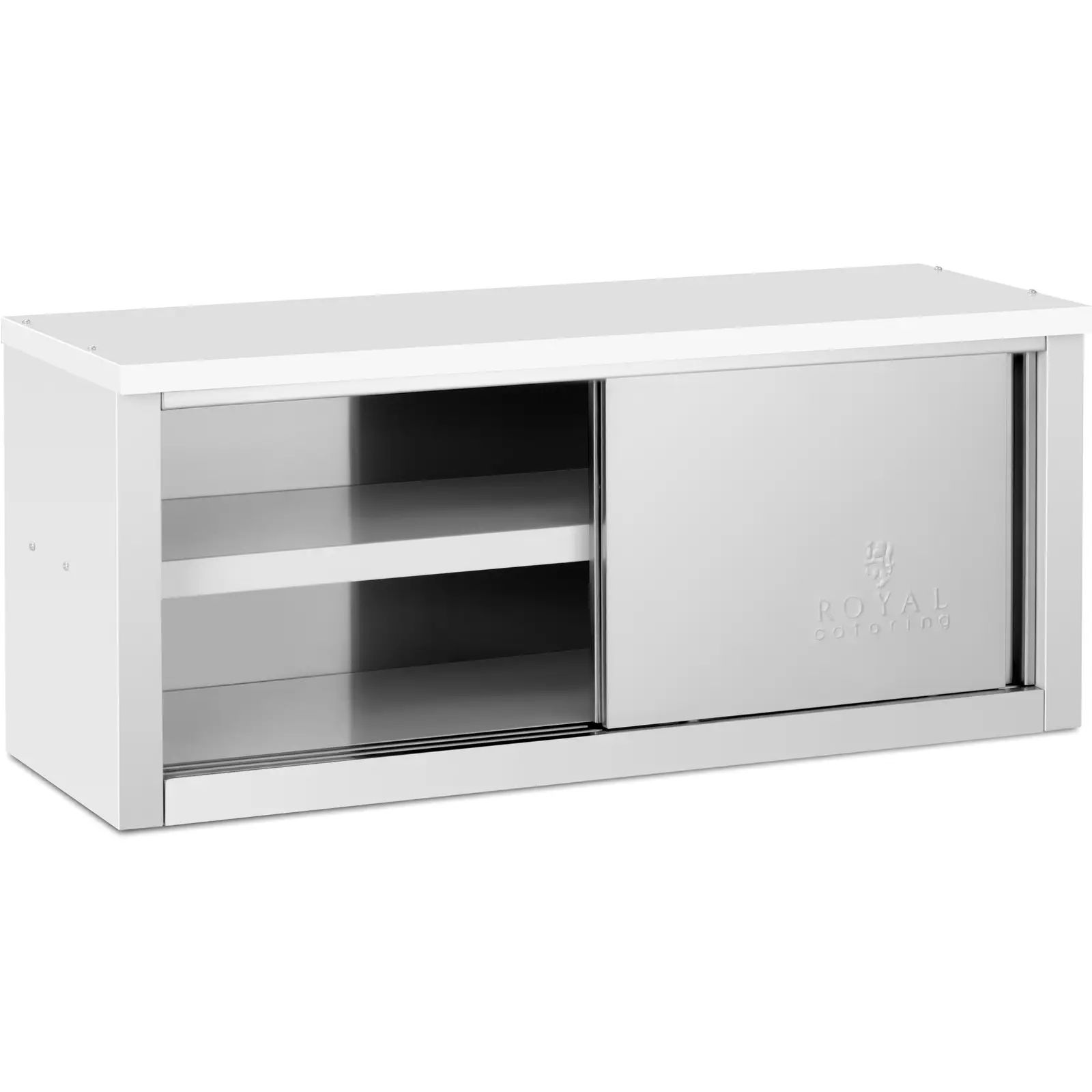 RVS wandkast - 1200 x 400 x 500 mm - 65 kg per compartiment - Royal Catering