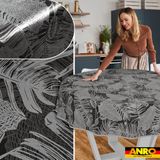 ANRO Tafelkleed Nachttropisch Grijs Rond Ø140cm