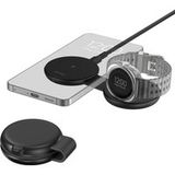 imoshion 2-in-1 Draadloze Reisoplader 25W - Smartphone / Oordopjes / Samsung Watch - Qi2.2 - Zwart
