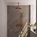 Brauer Copper Carving Thermostatische Regendoucheset Inbouw - Hoofddouche 30 cm - Met Drukknoppen - Handdouche Staaf - Doucheslang - Geintegreerde Glijstang