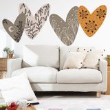 Ambiance Sticker Vliesbehang, voorgelijmd, reuze-fresks, etno-harten, decoratief, zelfklevend, H120 x L120 cm