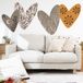 Ambiance Sticker Vliesbehang, voorgelijmd, reuze-fresks, etno-harten, decoratief, zelfklevend, H120 x L120 cm