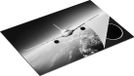 Chefcare Inductie Beschermer Vliegtuig in de Wolken - Zwart Wit - 75x50 cm