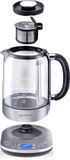 alpina Waterkoker met Theemand - 1.7 L - 2200 W - Elektrische Waterkoker - Theemaker - Waterketel - Warmhoudmodus - Droogkookbeveiliging - Digitaal Display - RVS - Glas