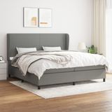 Maison Exclusive - Lit boxspring avec matelas, gris foncé, 200x200 cm, textile